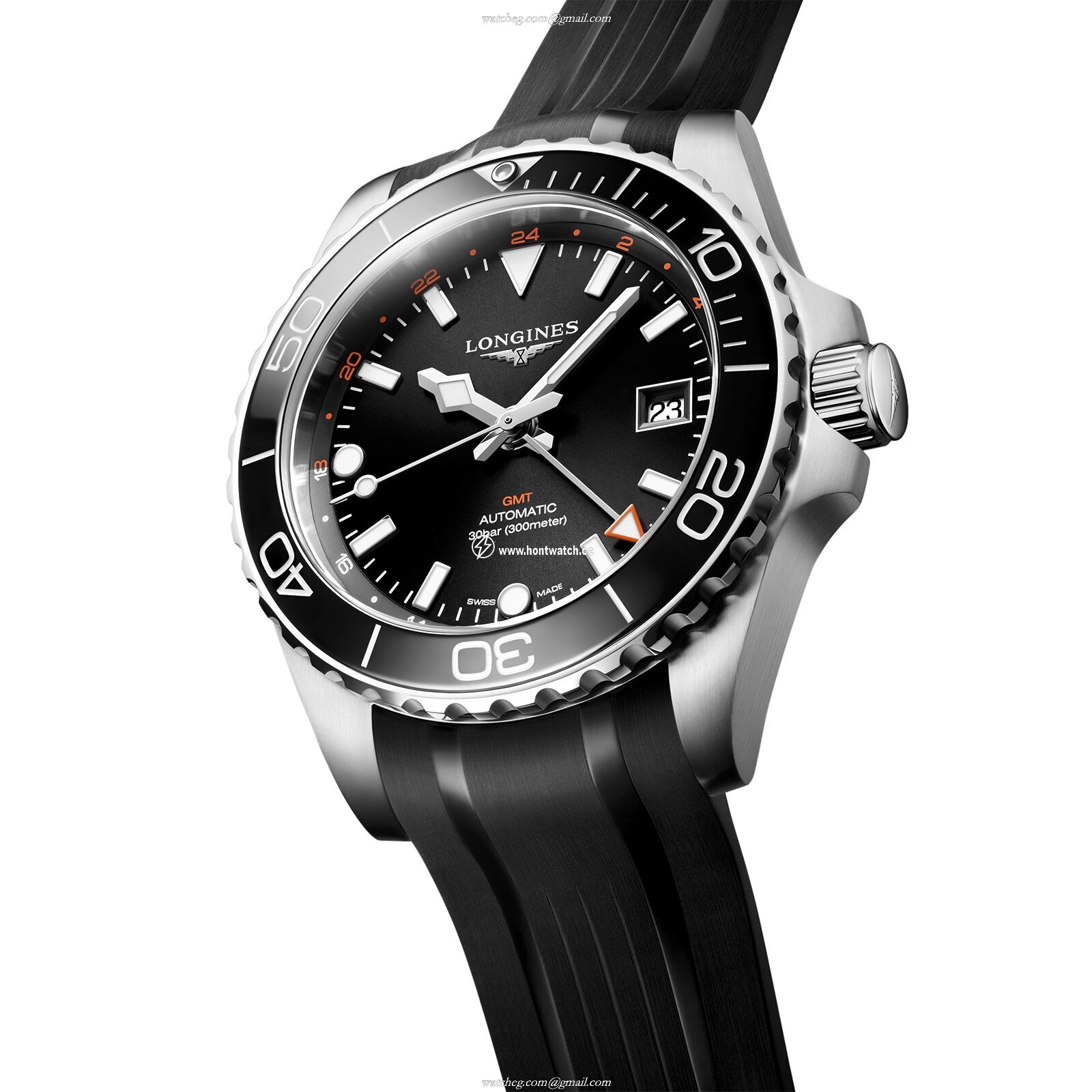 Longines HydroConquest L37904569 Stainless Steel and Ceramic Automatic Black