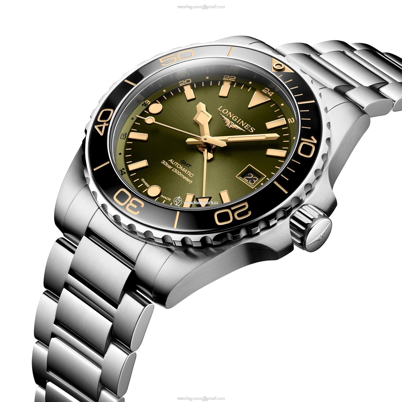 Longines HydroConquest L37904066 Stainless Steel and Ceramic Automatic Green