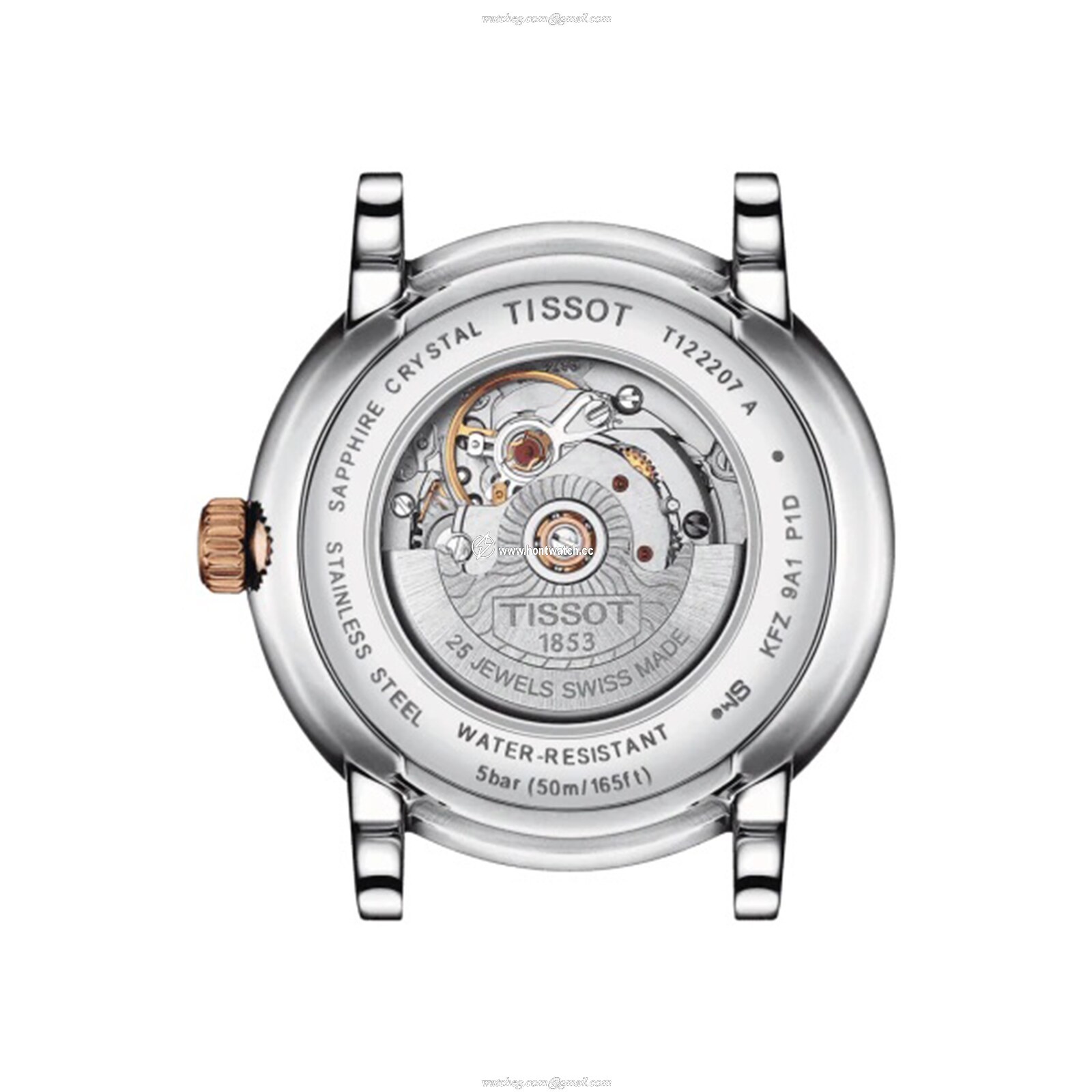 Tissot T-Classic T1222072203600 Stainless Steel & PVD Rose Gold Automatic Cream