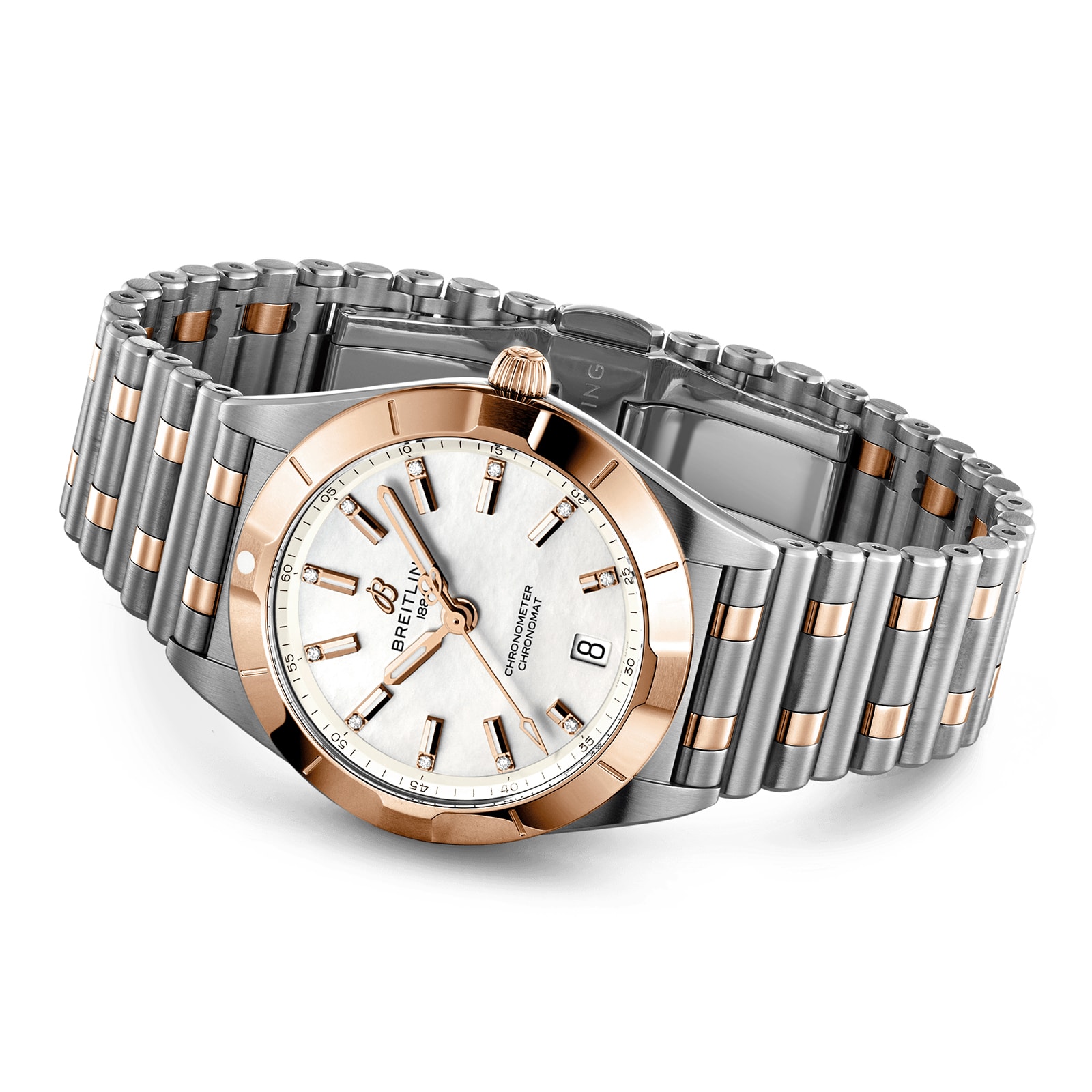 Breitling Chronomat U77310101A2U1 Stainless Steel & 18ct Rose Gold Quartz White