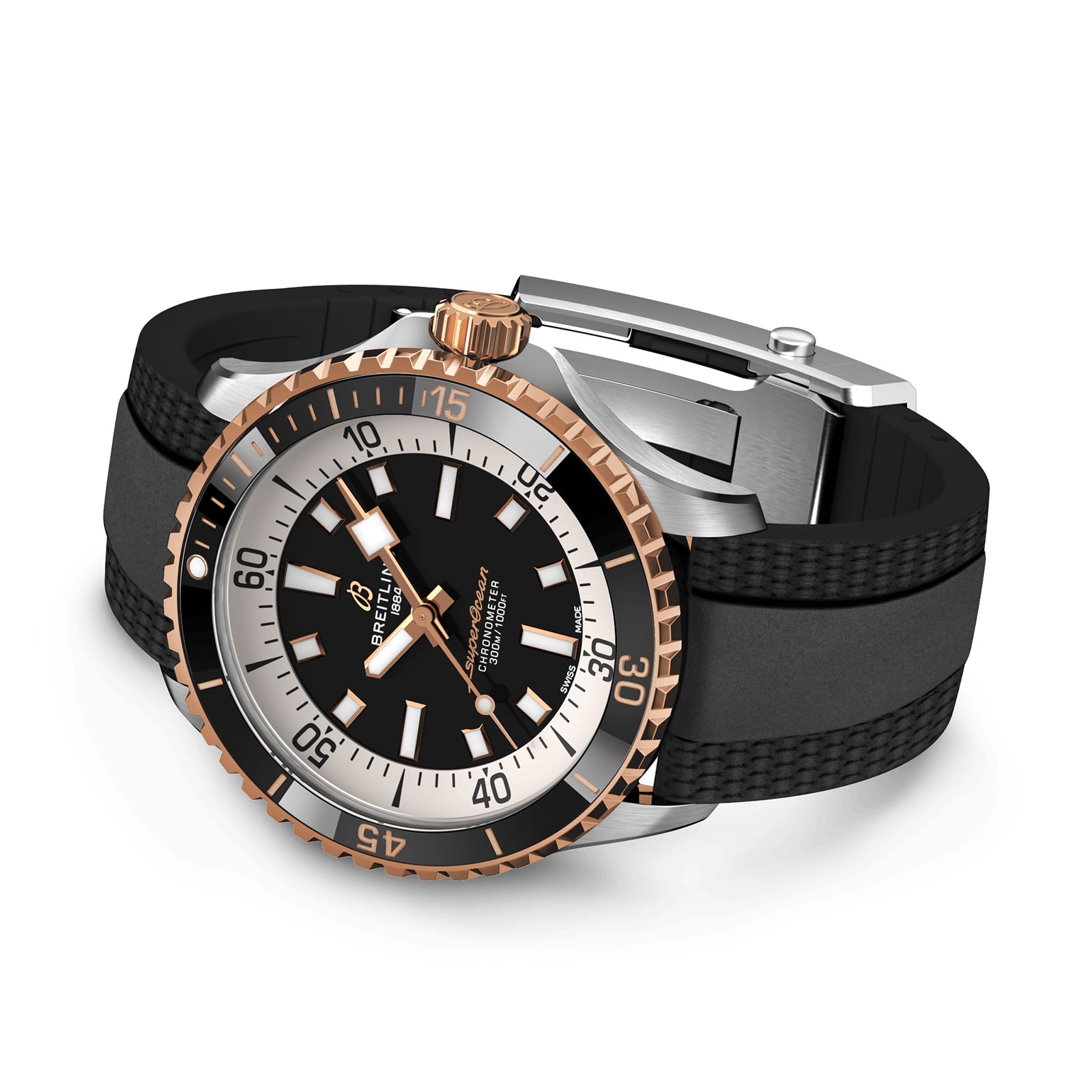 Breitling Superocean U17375211B1S1 Stainless Steel & 18ct Rose Gold Automatic Black