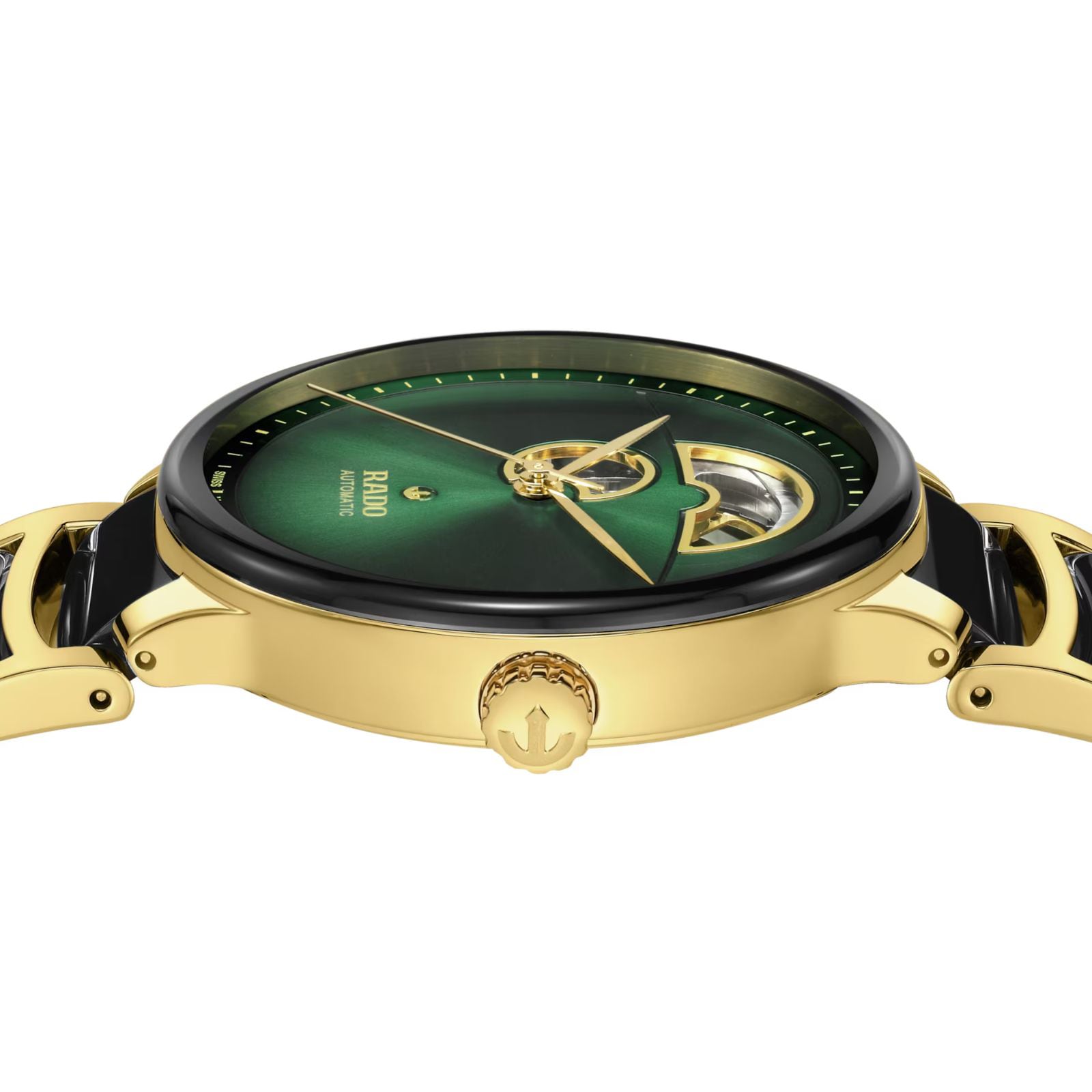Rado Centrix R30008302 Stainless Steel & PVD Yellow Gold Automatic Green