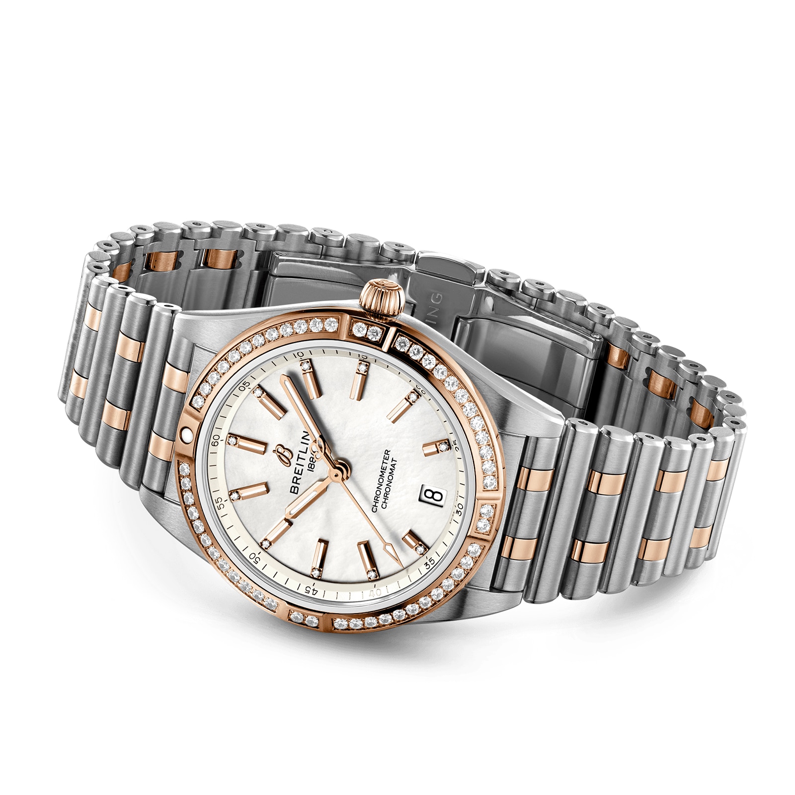 Breitling Chronomat U10380591A2U1 Stainless Steel & 18ct Rose Gold Automatic Mother of Pearl