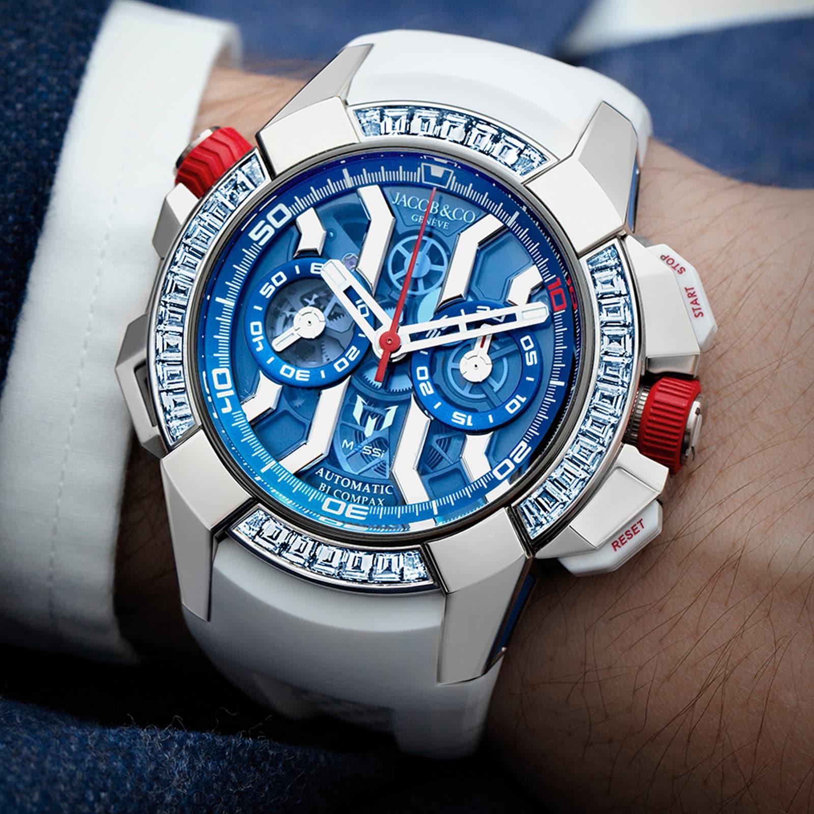 Jacob & Co Jacob & Co Gents Collection EC423.32.OE.LL.JHB4S Titanium & 18ct Rose Gold Automatic Blue