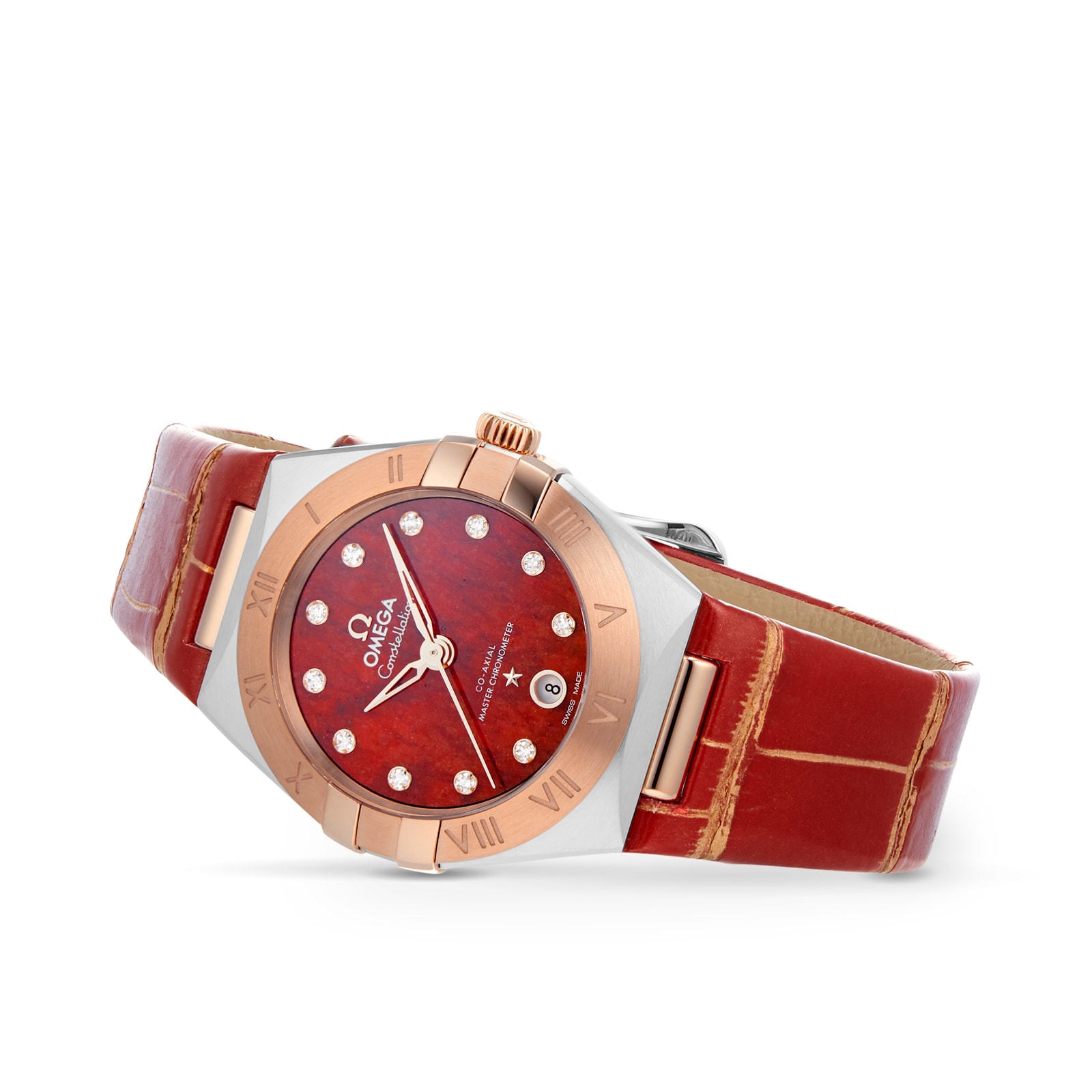 Omega Constellation O13123292099002 Stainless Steel & 18ct Rose Gold Automatic Red