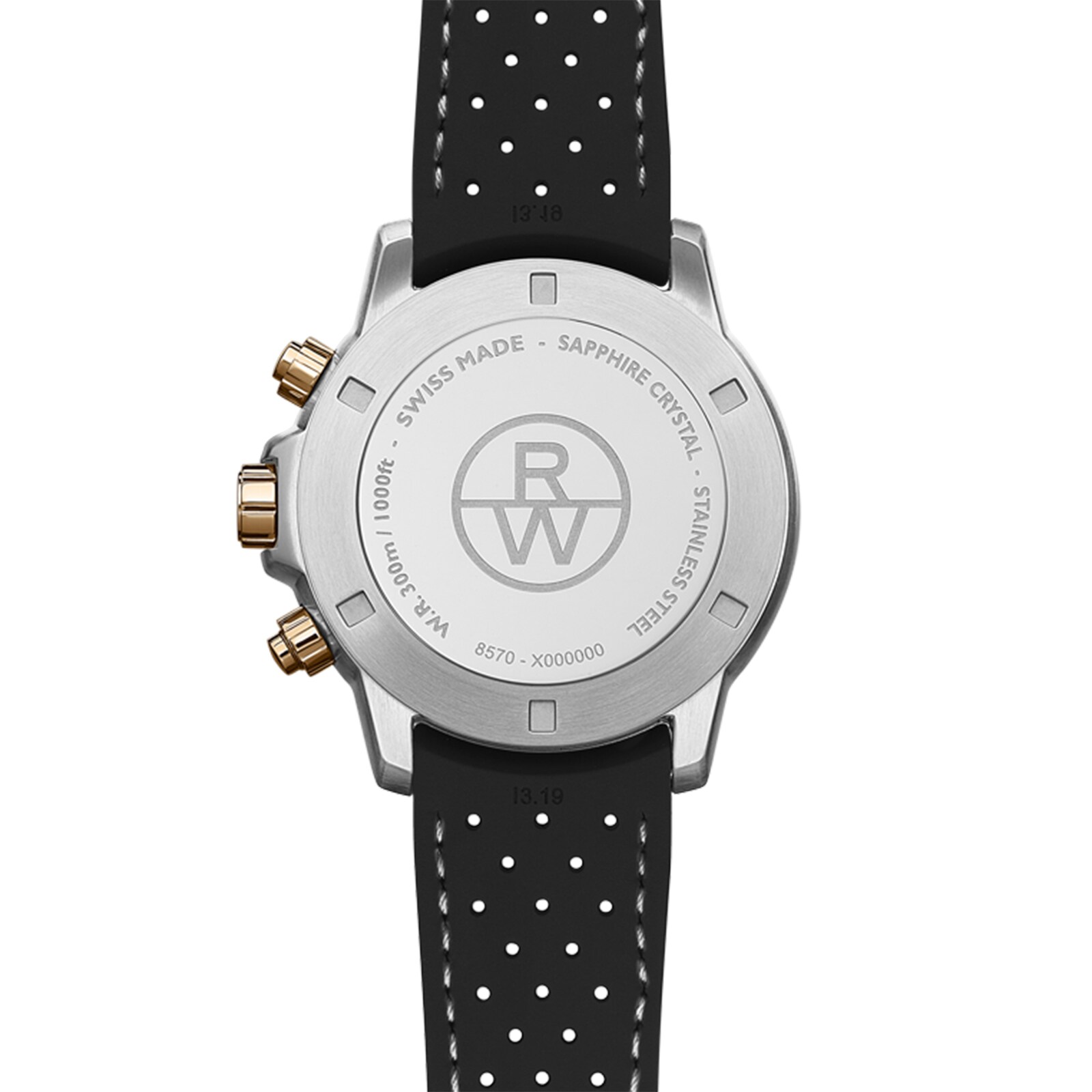 Raymond Weil Tango 8570-RS1-20001 Stainless Steel & PVD Rose Gold Quartz Black