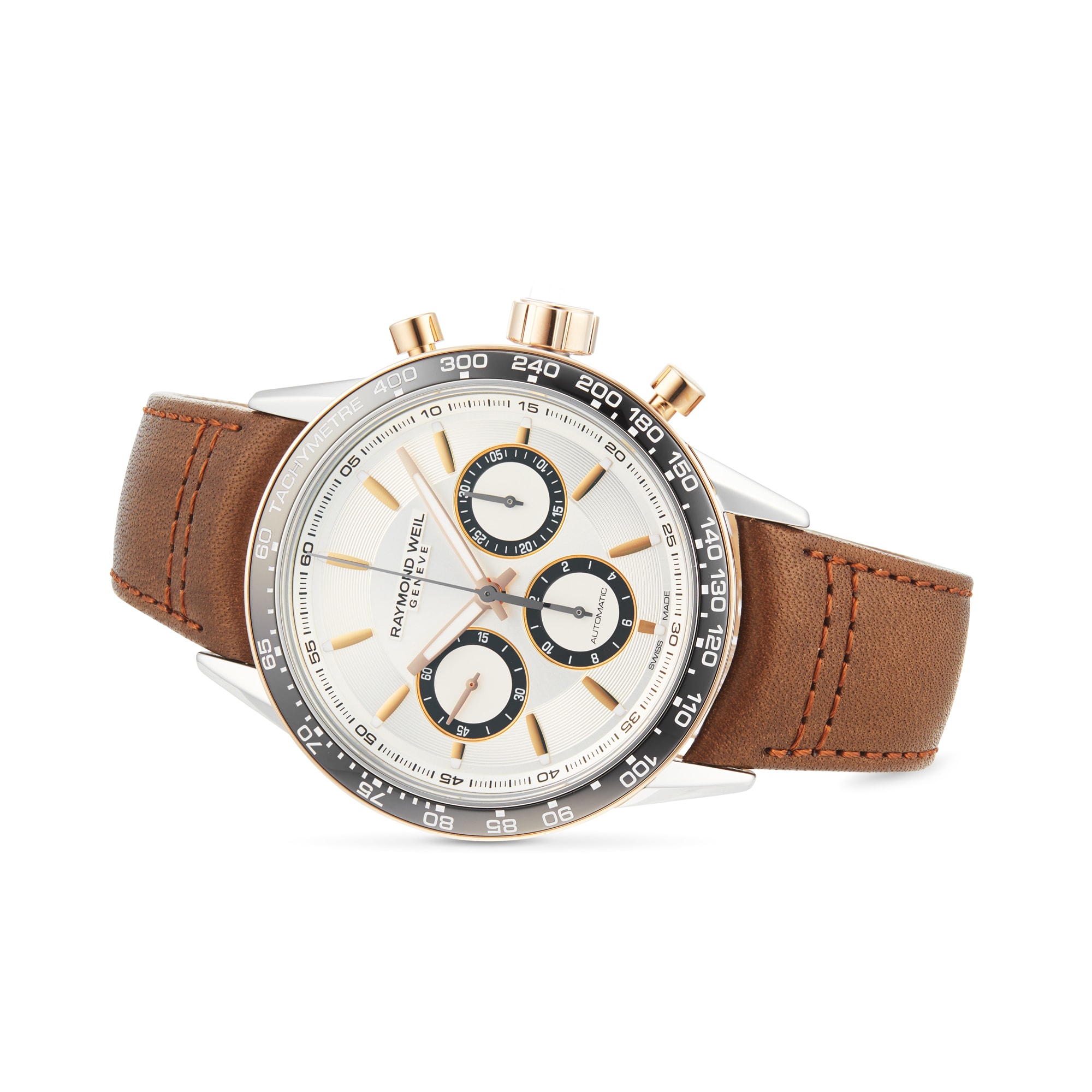 Raymond Weil Freelancer 7741-S51-65021 Stainless Steel & PVD Rose Gold Automatic Silver
