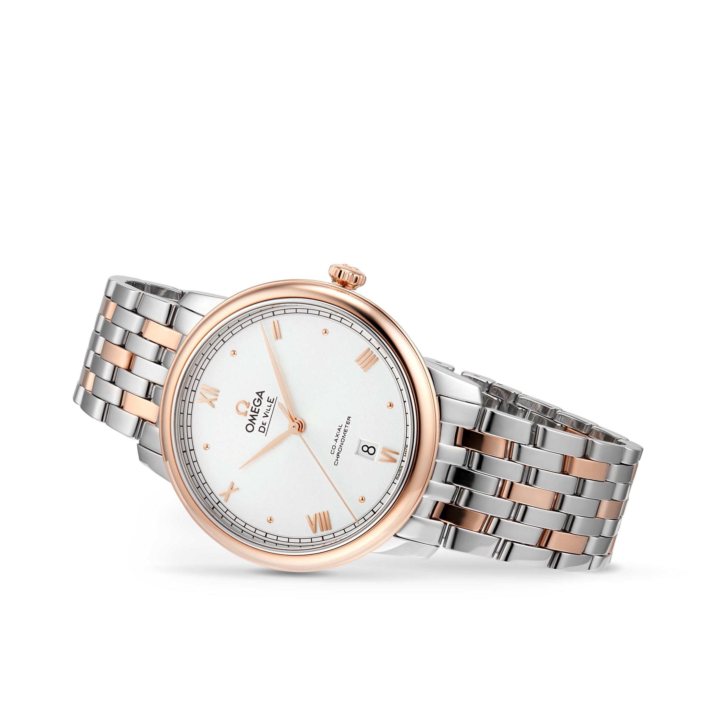 Omega De Ville O42420402002007 Stainless Steel & 18ct Rose Gold Automatic Silver