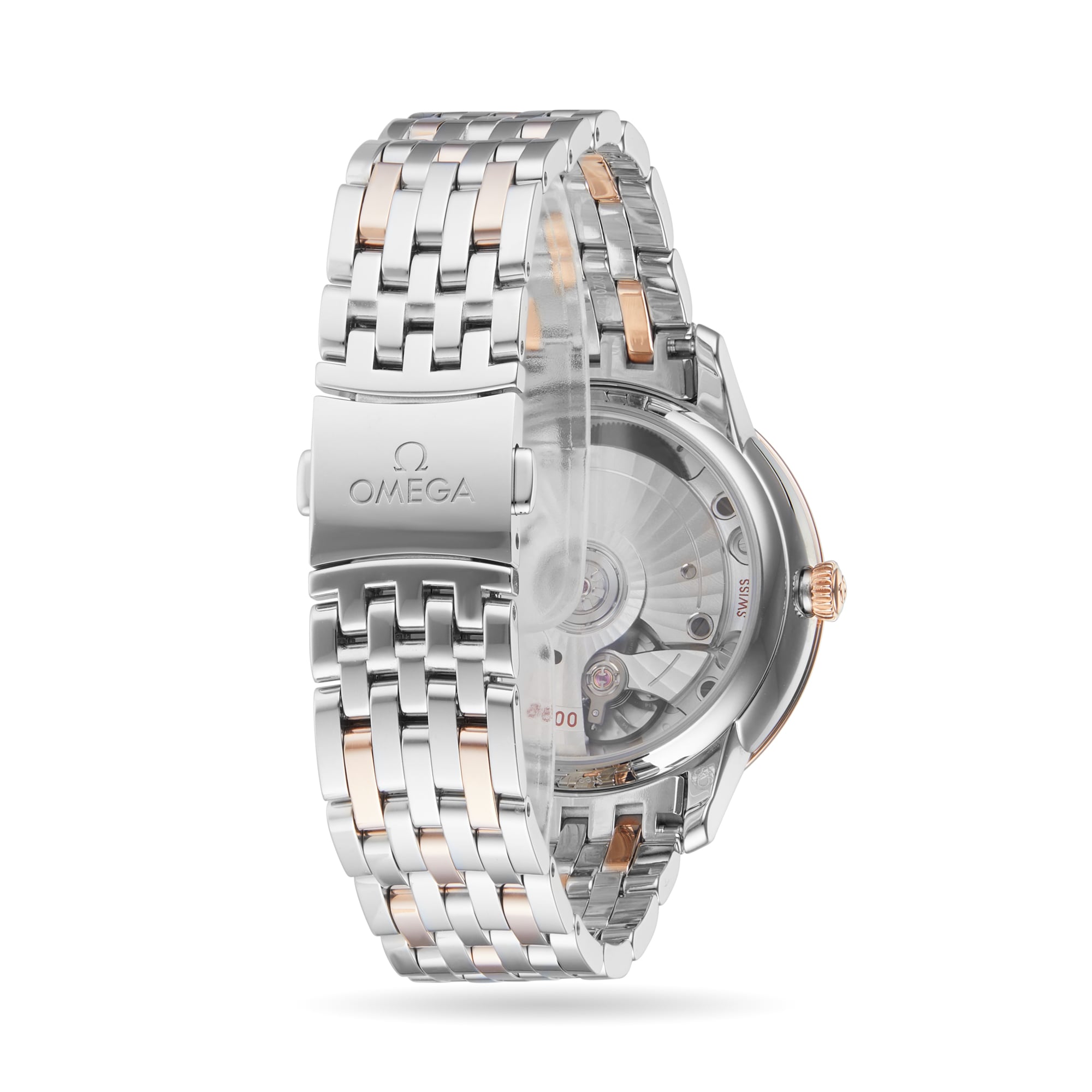 Omega De Ville Prestige O43420342002003 Stainless Steel & 18ct Rose Gold Automatic Pink