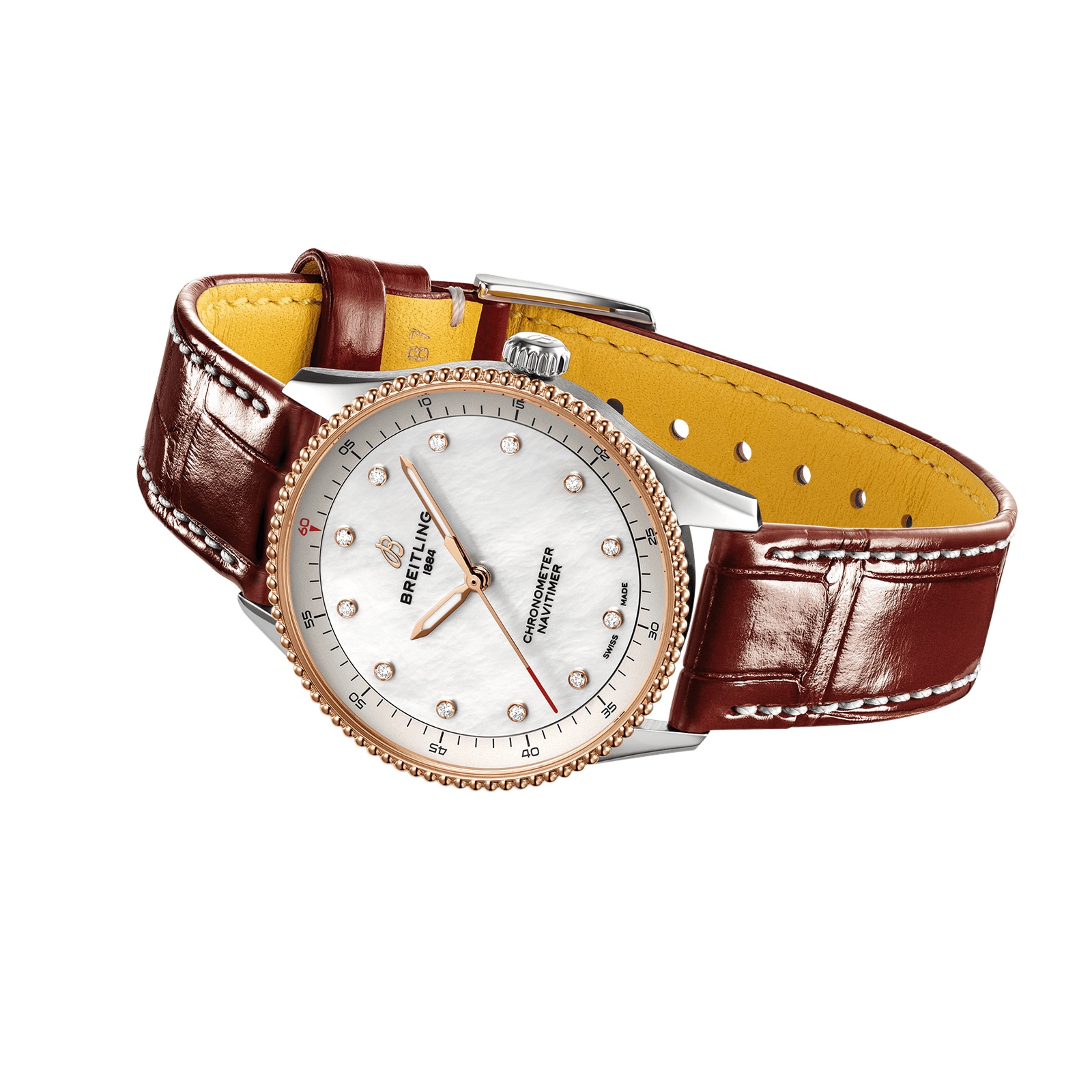 Breitling Navitimer U77320E61A1P1 Stainless Steel & 18ct Rose Gold Quartz White