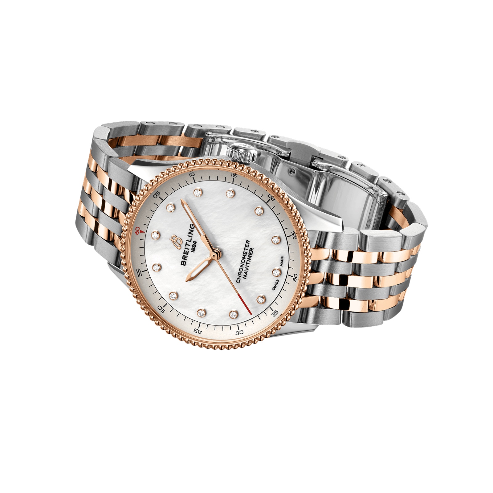 Breitling Navitimer U77320E61A1U1 Stainless Steel & 18ct Rose Gold Quartz White