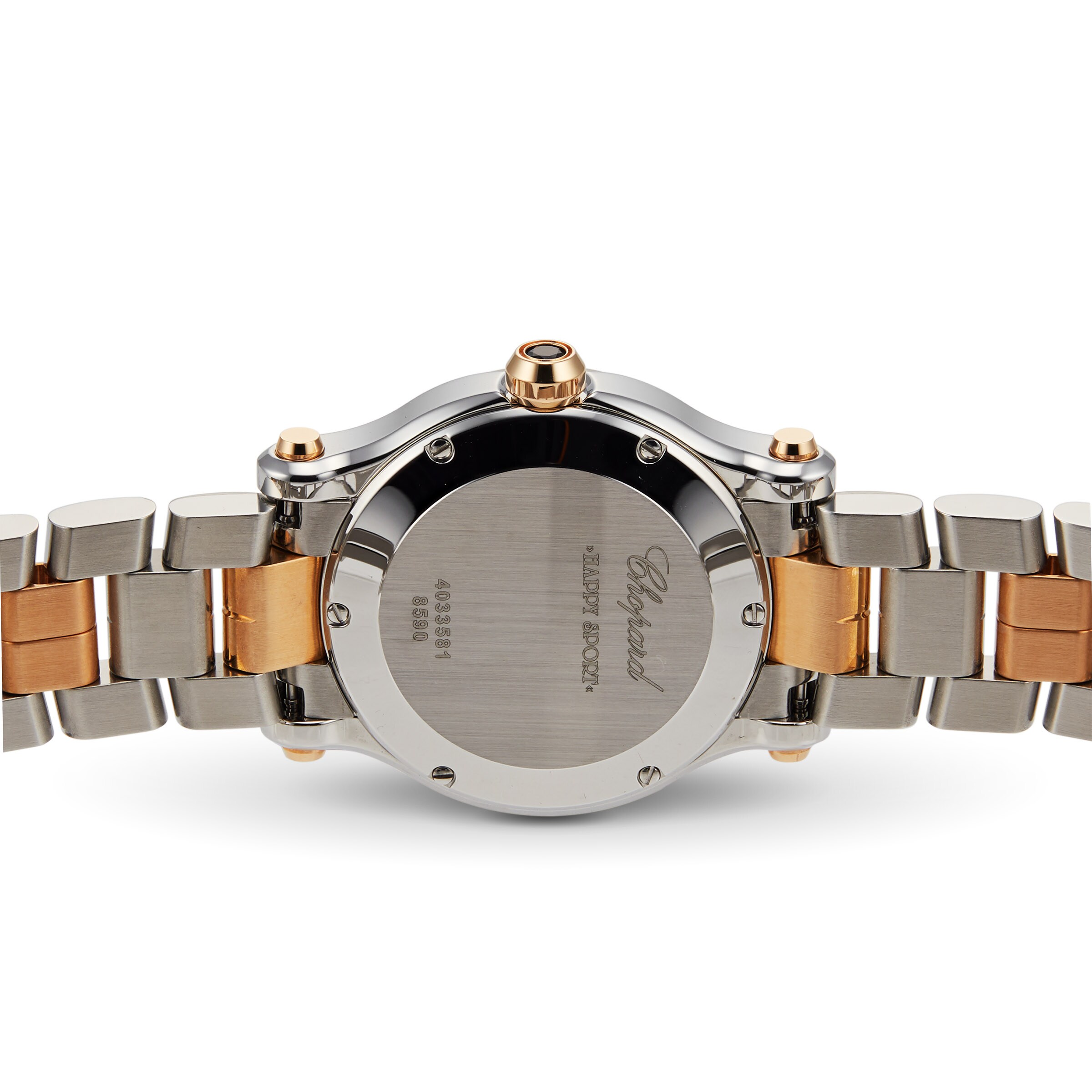 Chopard Happy Sport 278590-6002 Stainless Steel & 18ct Rose Gold Quartz White