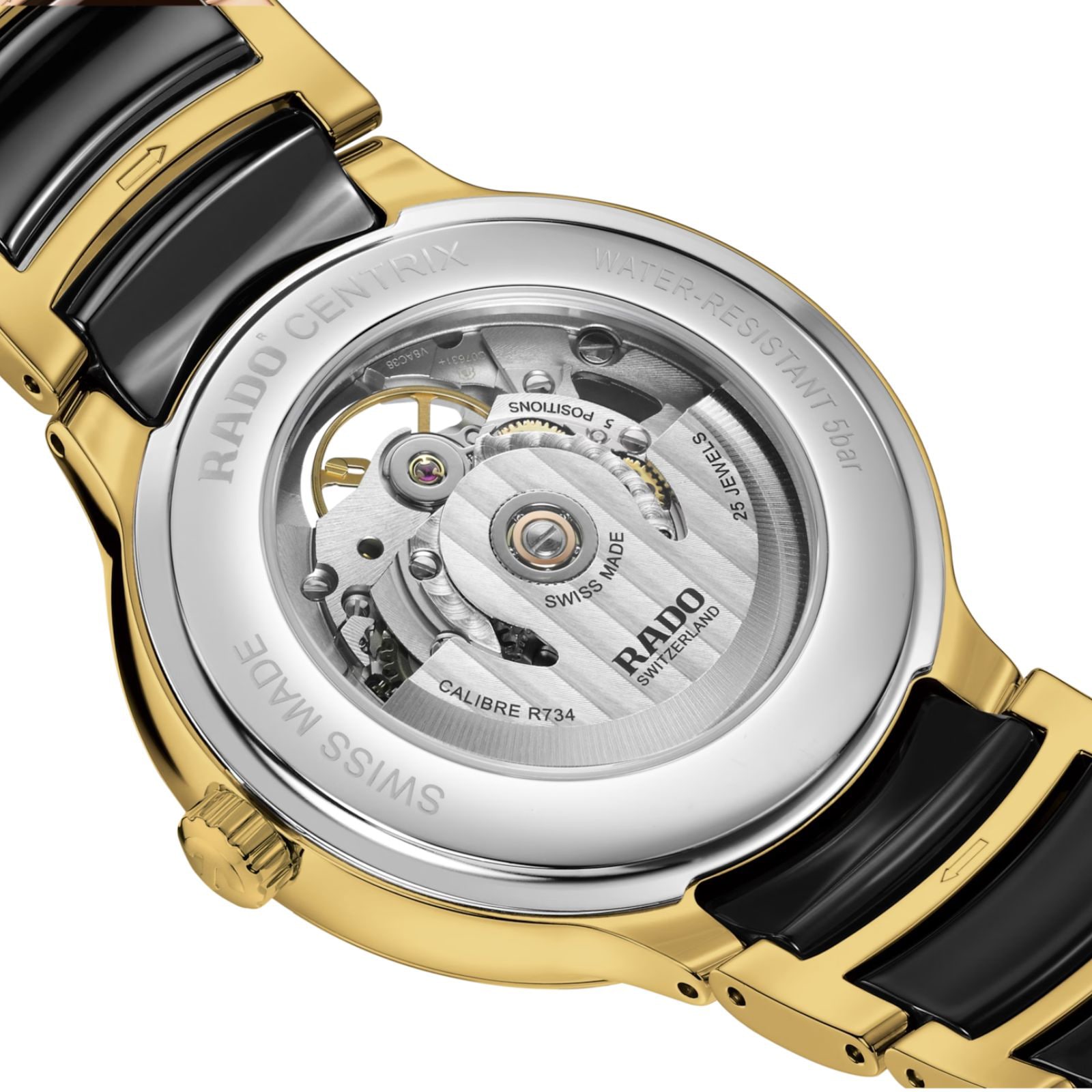 Rado Centrix R30008302 Stainless Steel & PVD Yellow Gold Automatic Green