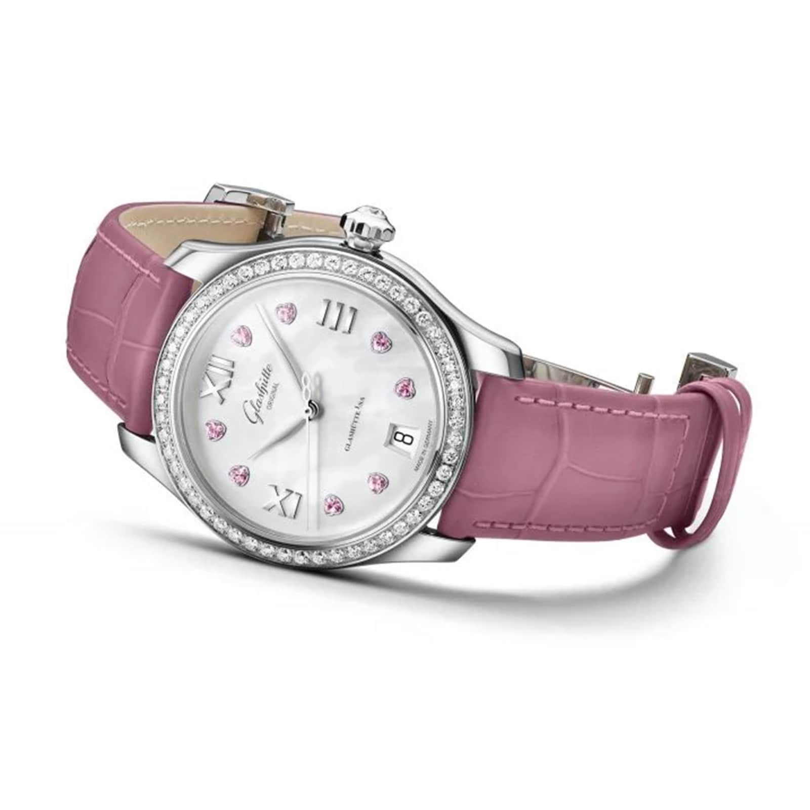 Glashuette Original Ladies 1-39-22-21-22-44 Stainless Steel Automatic Mother Of Pearl