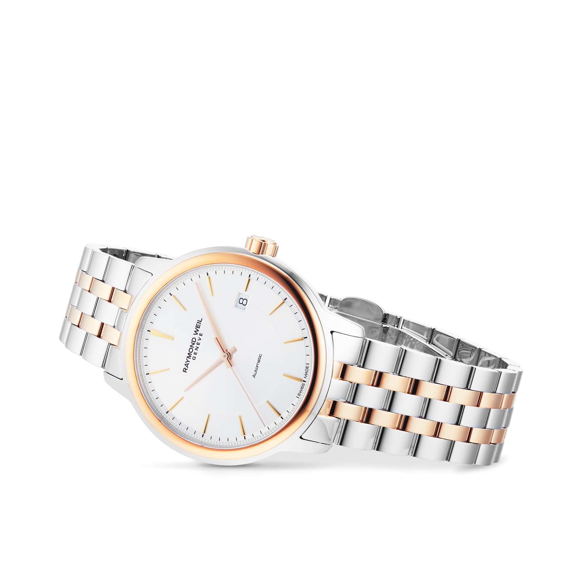 Raymond Weil Maestro 2237-SP5-65021 Stainless Steel & PVD Rose Gold Automatic Silver