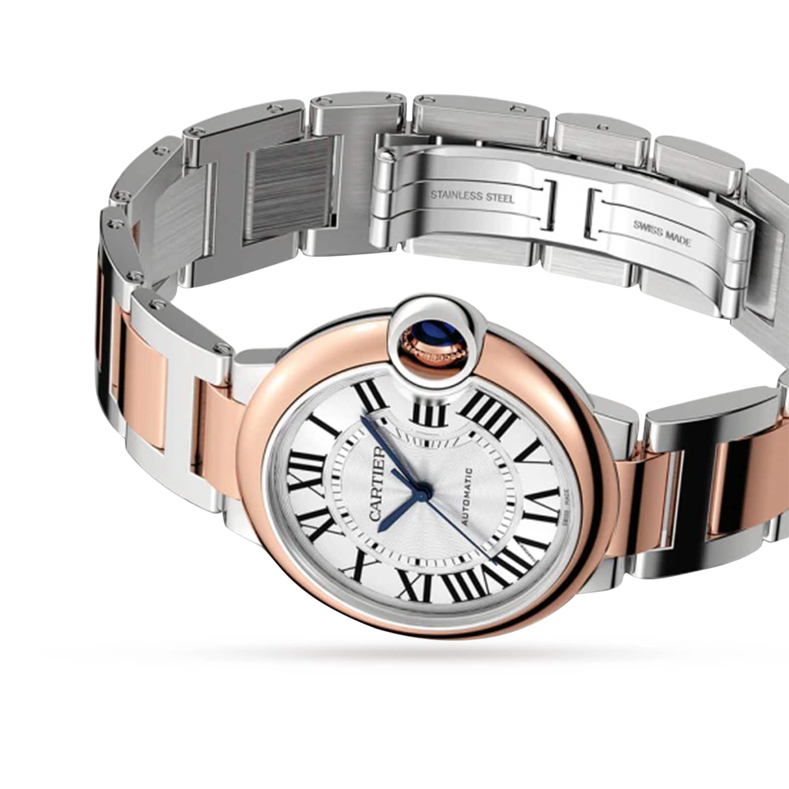 Cartier Ballon Bleu de Cartier W2BB0033 Steel & Rose Gold Automatic Silver