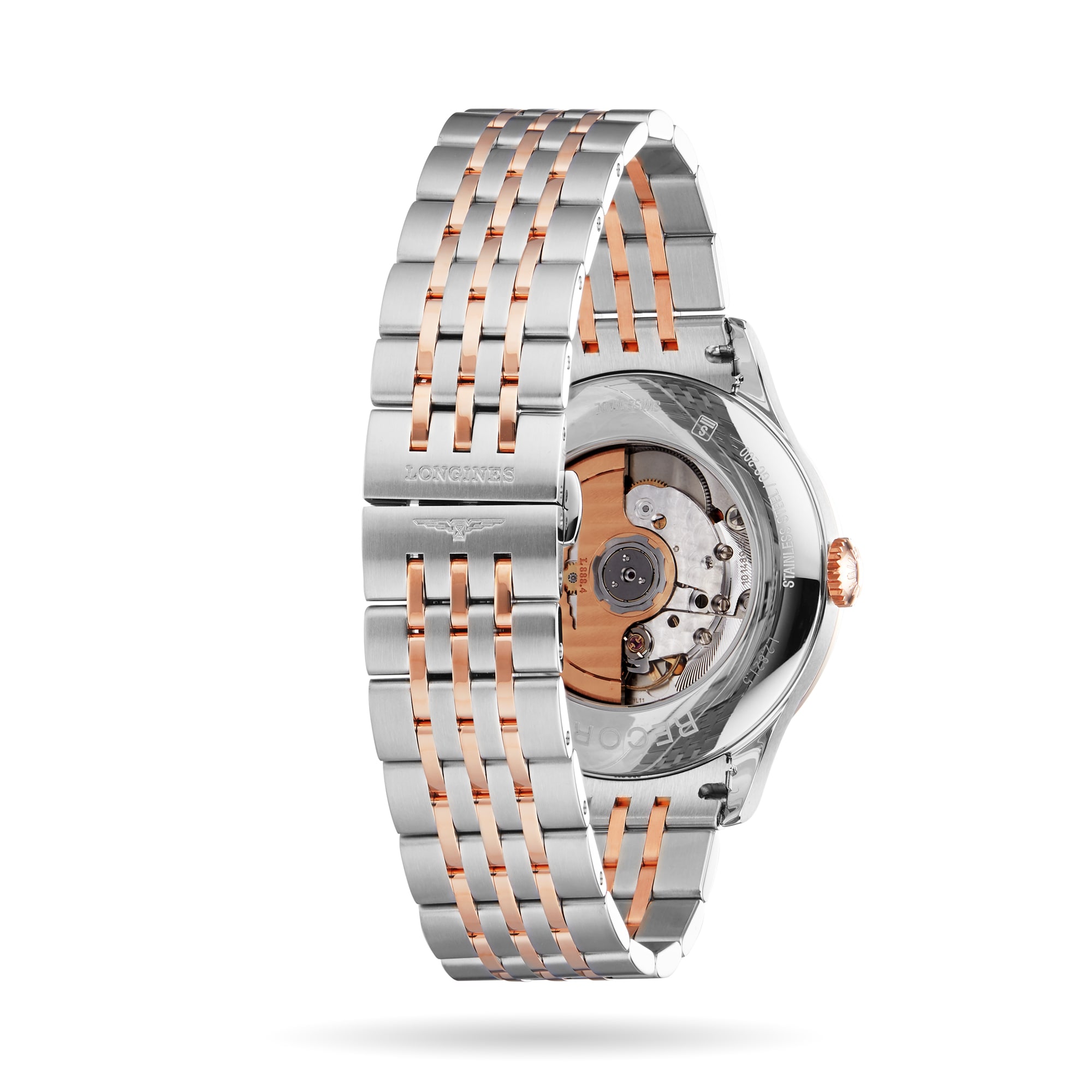 Longines Record L28215727 Stainless Steel & 18ct Rose Gold Automatic Silver